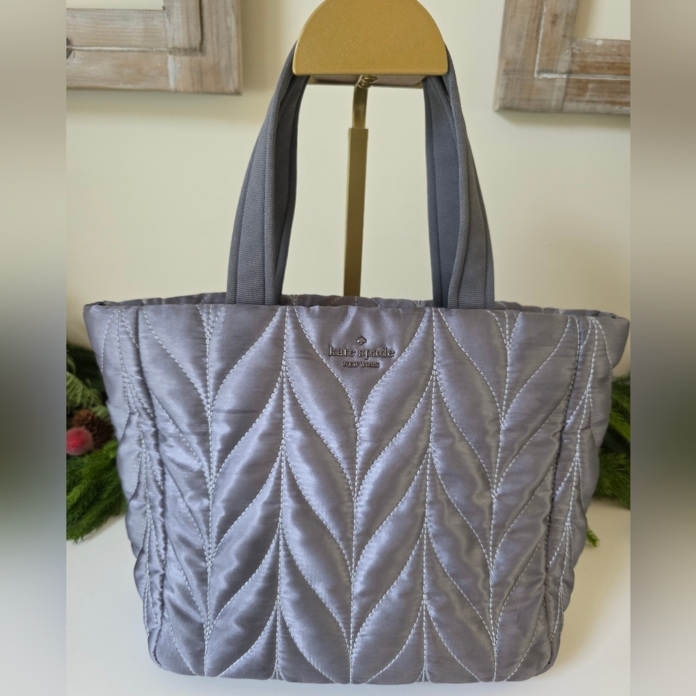 Kate Spade New York Ellie Small Quilted Tote/Crossbody In Silver - Picture 3 of 11